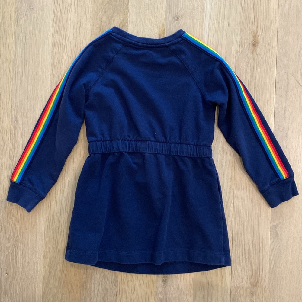 Primary Navy pocket dress with rainbow sleeves - Picture 2 of 3